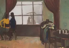 Ferdinand Hložník, Viecha, 1957, Tempera, gvaš na papieri