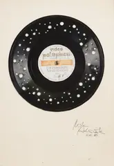 Video Patafon (Kosmosony) by Milan Adamčiak, 1980, Singel, vinyl, papier, kombinácia techník, sold Jun 2020