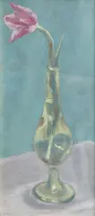 Zátišie s tulipánom by Ernest Zmeták, 1982, Olej na kartóne, sold Jun 2020