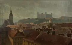 Gustáv Wintersteiner, Pohľad na Bratislavu, Okolo 1920, Olej na plátne