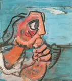 Július Lörincz, Hlava - údes, 1939, Olejová tempera na papieri