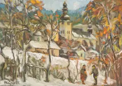 Štefan Prukner, Príchod zimy, 1983, Olej na kartóne