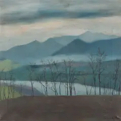 Miloš Alexander Bazovský, Hmlistá krajina, 1922, Olej na plátne