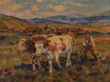 Gustáv Mallý, Oráč, Okolo 1935, Olej na plátne