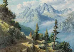 Ján Mudrák, Tatry, Okolo 1950, Olej na plátne