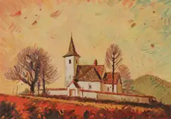 Ľudovít Fulla, Kostol Všetkých svätých v Ružomberku, Okolo 1940, Olej na plátne