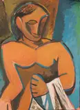 Semian Ervín, Pocta Picassovi, Okolo 1940, Tempera na papieri