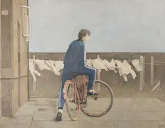 Jozef Srna, Cyklista, 1985, Olej na plátne
