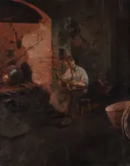 Dominik Skutetzky, Obed kotlára, Po 1915, Olej na plátne