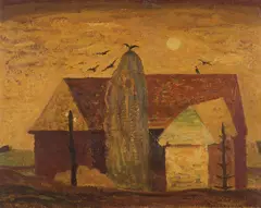Dvorec by Miloš Alexander Bazovský, 1954, Olej na kartóne, sold Oct 2019