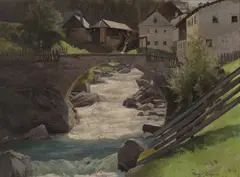 Johan Charles Palmié, Pod mlynom, 1890, Olej na plátne