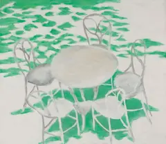 Záhradné zátišie by Ernest Zmeták, 1990, Olej na plátne, sold Oct 2019