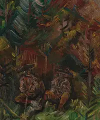 Peter Arnold Weisz-kubínčan, Dvaja v lese, Okolo 1940, Olej na kartóne