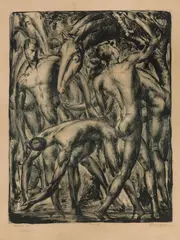 Eugen Krón, Muž s koňom, 1922, Litografia na papieri