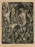Eugen Krón, Muž s koňom, 1922, Litografia na papieri