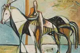 Vincent Hložník, Jazdkyňa, 1947, Olej na kartóne