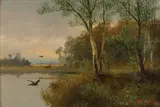 Anton Wallner, Les s divými kačkami, Okolo 1860, Olej na plátne