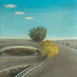 Oľga Johanidesová, Preč z mesta, 1986, olej na kartóne