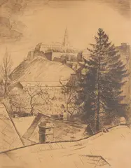 Max Schurmann, Nitra, 1933, Lept, suchá ihla na papieri