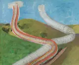 Rudolf Fila, Krajina (premaľba), 1958-1988, Tempera na ručnom papieri