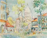 Imro Weiner-Kráľ, Monmartre, 1969, Akvarel na papieri