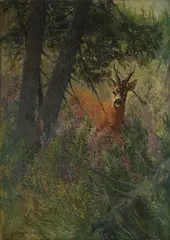 Karl Sovanka, Srnec, 1932, Olej na plátne