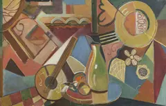 Aurel Kajlich, Kubistické zátišie, 1962, Olej na kartóne