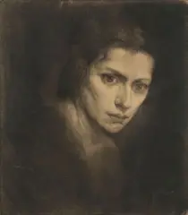 Eugen Krón, Podobizeň ženy (Štúdia hlavy ženy), 1921–1927, Lept na papieri