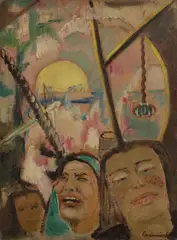 V šantáne by Ladislav Čemický, Okolo 1935, Olejová tempera na kartóne, sold Apr 2019