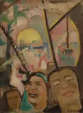Ladislav Čemický, V šantáne, Okolo 1935, Olejová tempera na kartóne