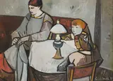 Teplo domova by Vincent Hložník, 1949, Tempera, gvaš na papieri, sold Apr 2019