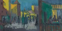 Ján Želibský, Ulica, 1960, Olej na plátne