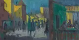 Ján Želibský, Ulica, 1960, Olej na plátne