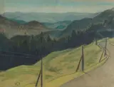 Edmund Gwerk, Cesta Piarg, Okolo 1930, Pastel na papieri