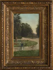 Eduard Majsch, V sade Janka Kráľa, 1884, Olej na dreve
