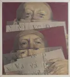 Jozef Srna, Príprava verejného prejavu pred dvomi zrkadlami, Okolo 1985, Olej na plátne