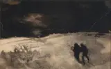 Károly Harmos, Zimný večer, Okolo 1910, Tuš na papieri