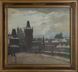 Stanislav Feikl, Karlov most v zime, Okolo 1910, Olej na plátne