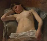 Heinrich Jakesch, Ženský akt, Okolo 1900, Olej na plátne