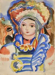 Jozef Ilečko, Nevesta, 1934, Akvarel na papieri