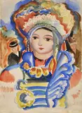 Jozef Ilečko, Nevesta, 1934, Akvarel na papieri