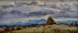 Ľudovít Križan, Pohronská krajina, 1957, Pastel na kartóne