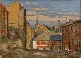 Ľudovít Križan, Pohľad na Bratislavu, 1955, Pastel na papieri