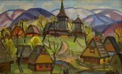 Kocka Andrej Andrejovič, Z Podkarpatskej Rusi, Okolo 1970, Olej na kartóne