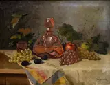 Július Bukovinský, Zátišie s ovocím a karafou, Okolo 1940, Olej na plátne