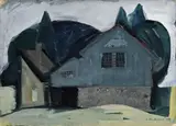 Antalová Elvíra, Mlyn v Tŕstí, 1963, Gvaš na papieri