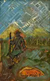 Peter Arnold Weisz-kubínčan, Chlap na stráži, Okolo 1935-40, Olej na kartóne