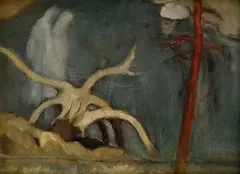 Palugyay Zolo, Dobrí duchovia hôr, Okolo 1928, Olej na kartóne