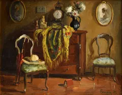 Pádua Kalmán, Meštiansky interiér s knihou, 1926, Olej na plátne