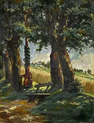 Pieta na okraji lesa by Antonín Hála, Okolo 1930, Olej na plátne, sold Dec 2018